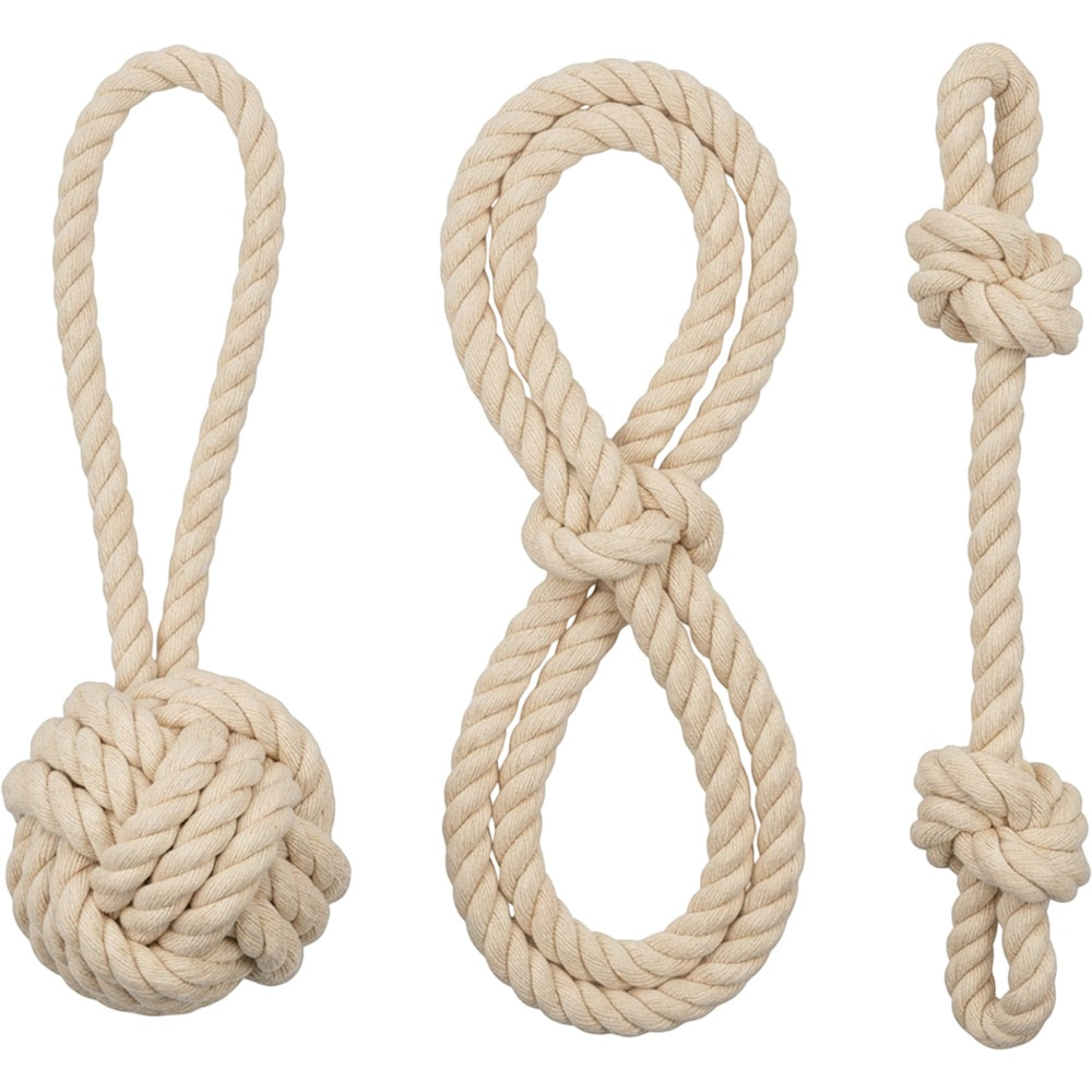 Gdbfx Cotton Rope Dog Toys Three Piece Natural - Product view