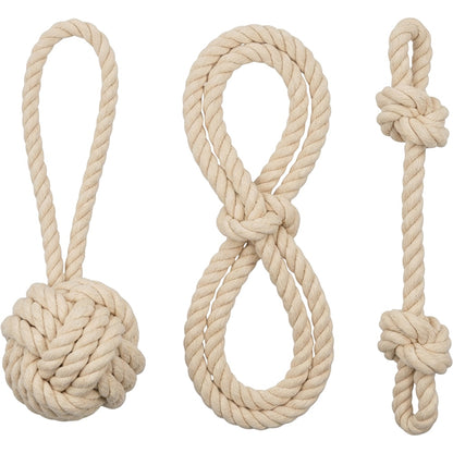 Gdbfx Cotton Rope Dog Toys Three Piece Natural - Product view