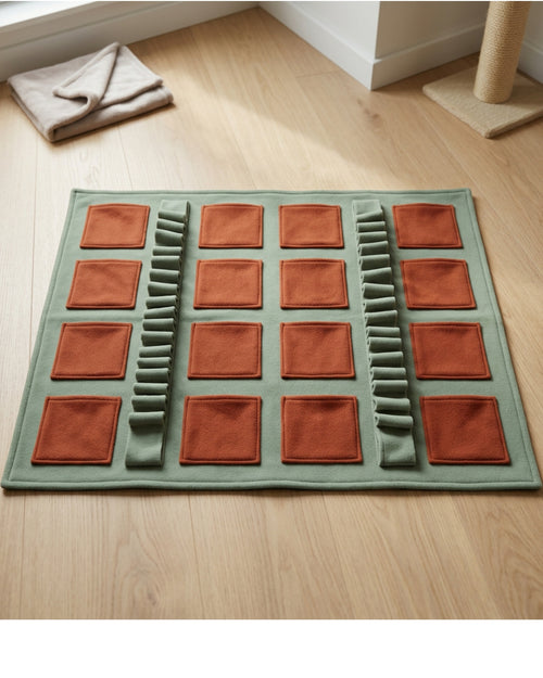 Gdbfx Fleece Treat-Pocket Activity Mat 70 x 50 cm Sage Rust - Lifestyle view